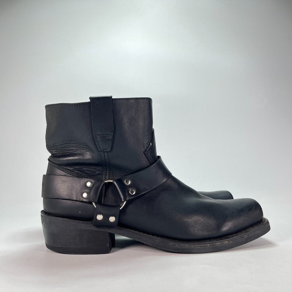 Durango Black Leather Heavy Duty Square Toe Harness Biker Boots Men's Size 13M